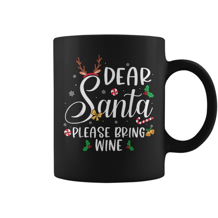 Dear Santa Please Bring Wine Christmas Family Matching Pj Coffee Mug
