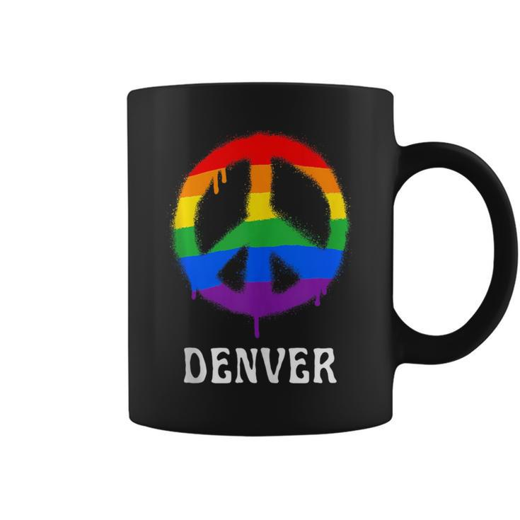 Denver Colorado Lgbtq Gay Pride Lgbt Rainbow Groovy  Coffee Mug