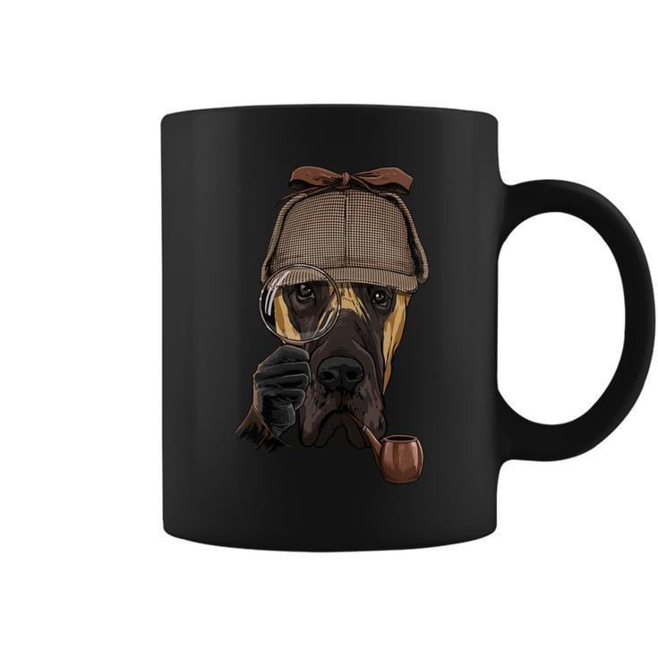 Detective Great Dane Spy Investigator Puppy Animal Dog Lover Coffee Mug