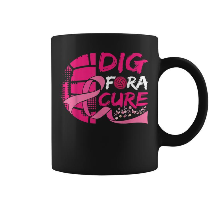 Dig For A Cure Breast Cancer Awareness Volleyball Pink  Coffee Mug