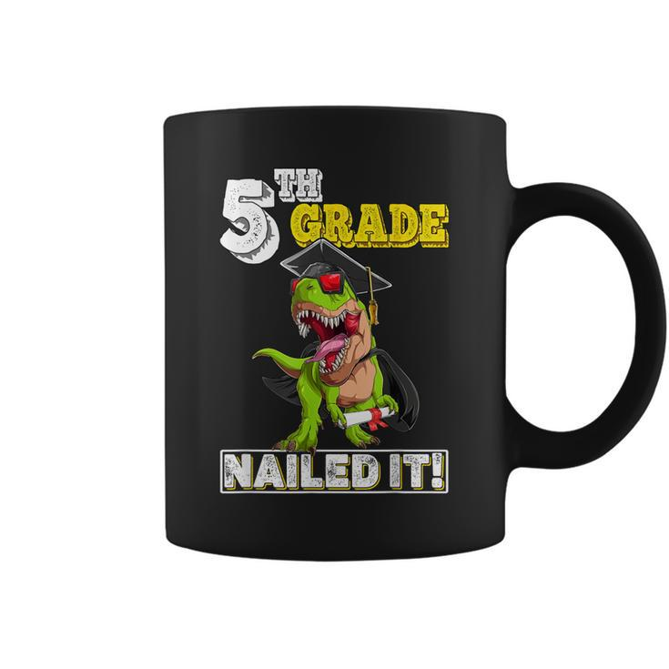 Dinosaur Graduation Hat Fifth Grade Nailed It Class Of 2030 Coffee Mug