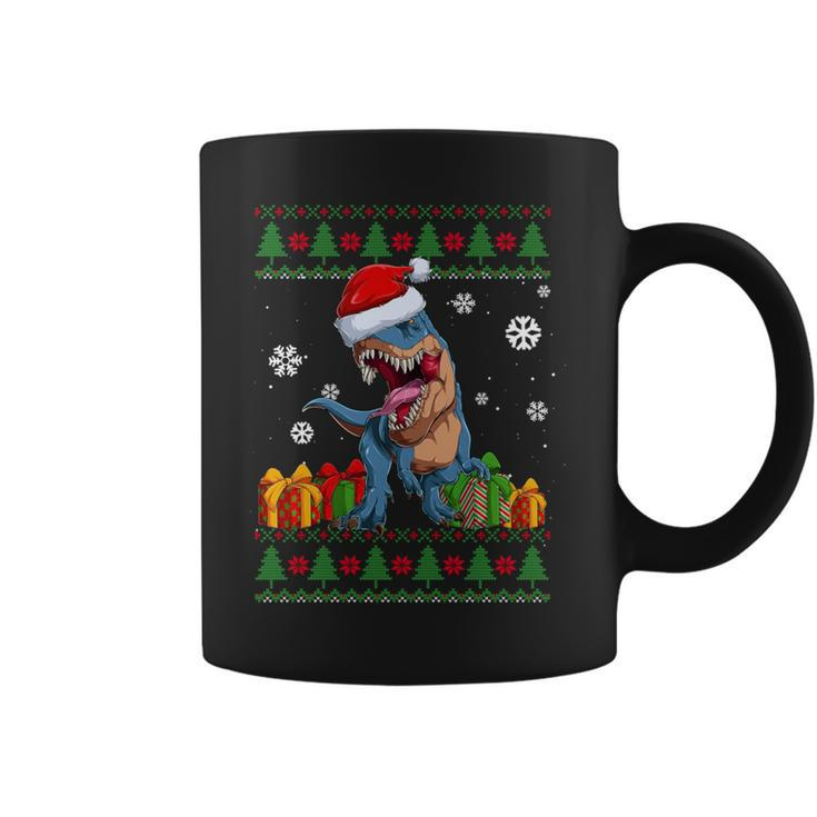 Dinosaur Lovers Dinosaur Santa Hat Ugly Christmas Sweater Coffee Mug