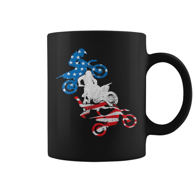 Dirt Bike Rider Blue White Red Us Flag Motocross 4Th Of July Coffee Mug -  Monsterry