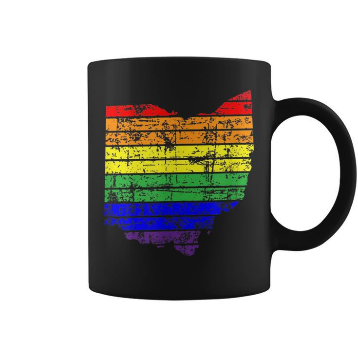 Distressed Ohio Lgbt Rainbow Gay Pride  For Men Women Coffee Mug
