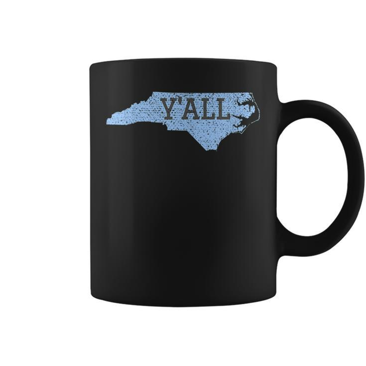 Distressed Yall North Carolina Funny Coffee Mug