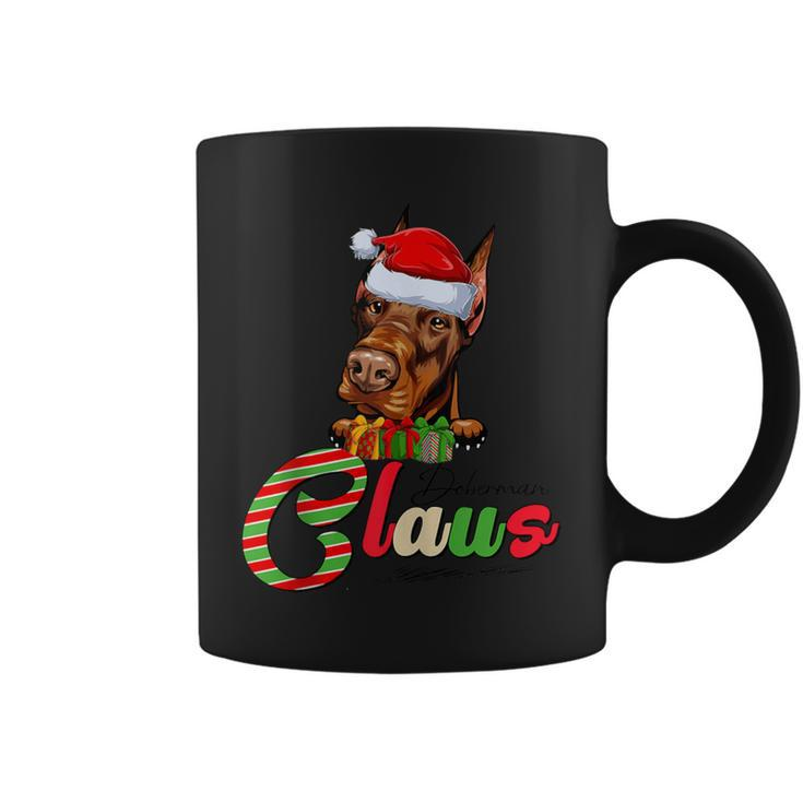 Doberman Claus Dog Lovers Santa Hat Ugly Christmas Sweater Coffee Mug