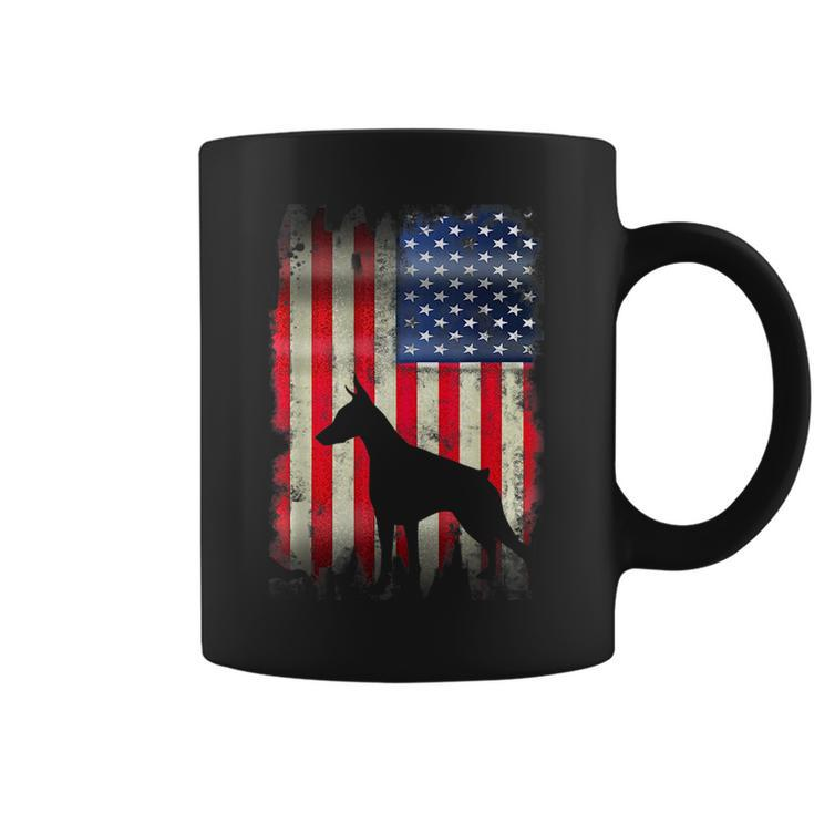 Doberman Dog Usa American Flag 4Th Of July Patriotic Gift  Coffee Mug
