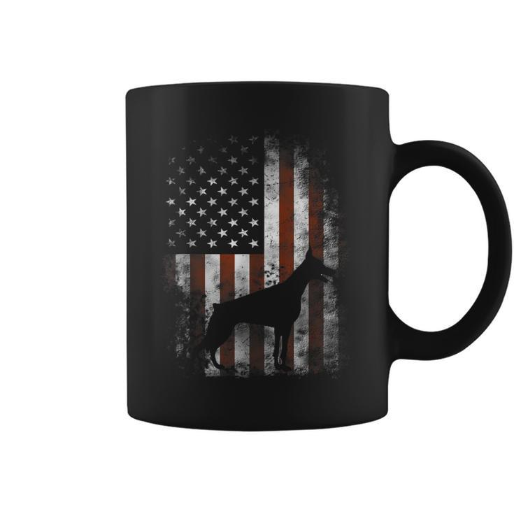Doberman Pinscher American Flag Patriotic Coffee Mug