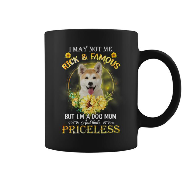 Dog Akita Womens Akita Inu I May Not Be Rich And Famous But Im A Dog Mom Coffee Mug
