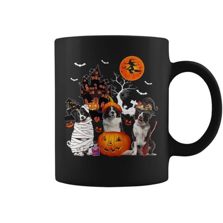 Dog Border Collie Three Border Collies Halloween Mummy Scary Witch Lover Owner Coffee Mug