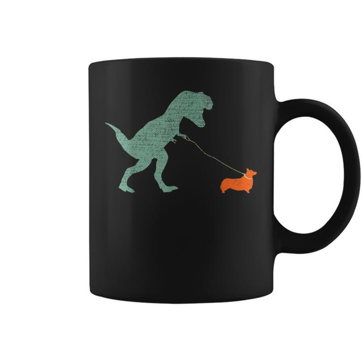 Dog Dinosaur - Vintage Tyrannosaurus Rex & Corgi  Coffee Mug