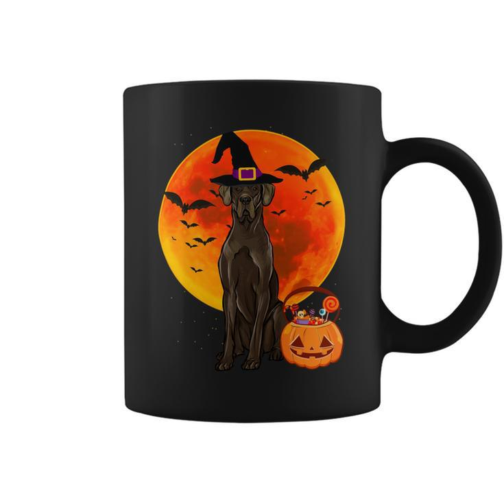Dog Halloween Black Great Dane Jack O Lantern Pumpkin Coffee Mug