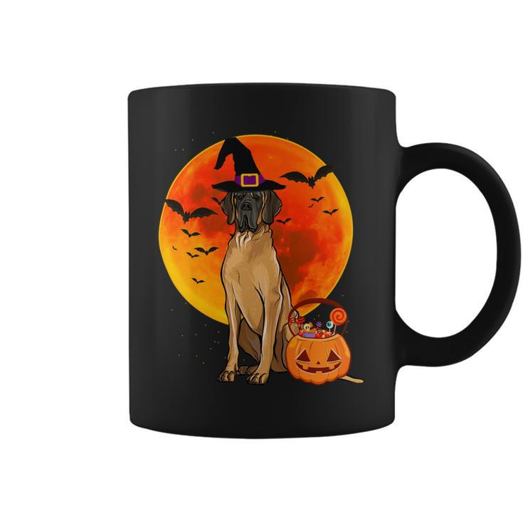 Dog Halloween Brown Great Dane Jack O Lantern Pumpkin Coffee Mug
