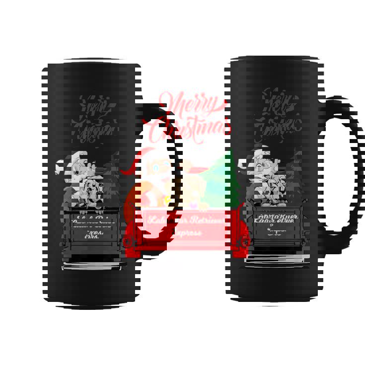 Dog Labrador Retriever With Santa Claus In Red Truck Coffee Mug