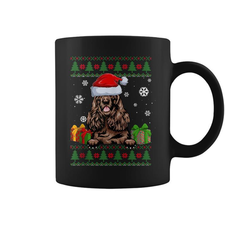 Dog Lovers Cocker Spaniel Santa Hat Ugly Christmas Sweater Coffee Mug