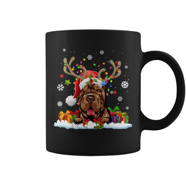 Dog Lovers Cute Shar Pei Santa Hat Ugly Christmas Sweater Coffee Mug