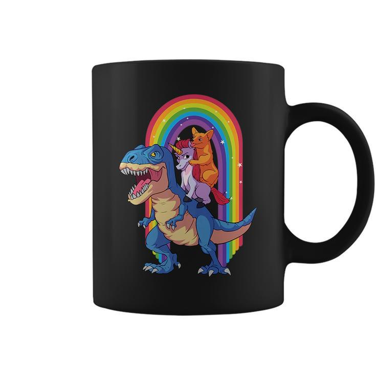Dog Lovers Magical  Corgi And Unicorn Riding A Dinosaur   Coffee Mug