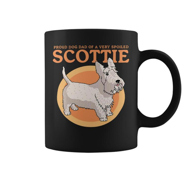 Dog Scottish Terrier Mens Dog Dad Of A Spoiled Scottie Dog Owner Scottish Terrier 2 Coffee Mug