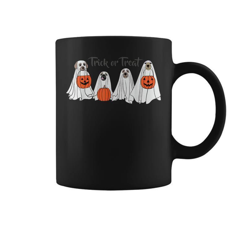 Dogs In Ghost Costume Trick Or Treat Halloween Coffee Mug