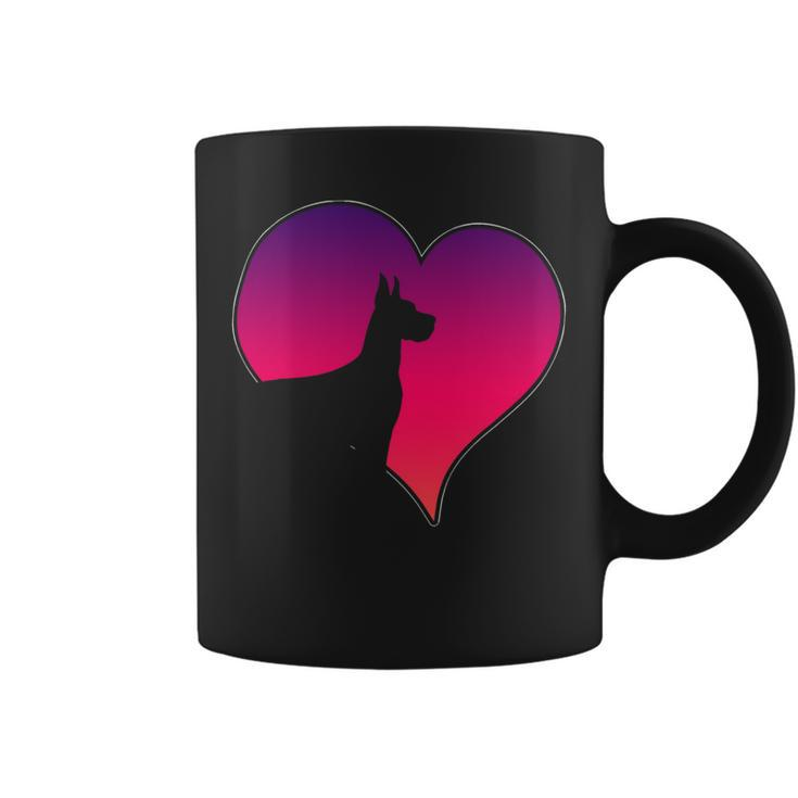 Dogs Great Dane Dog Pink Heart Love Gift For Women Coffee Mug