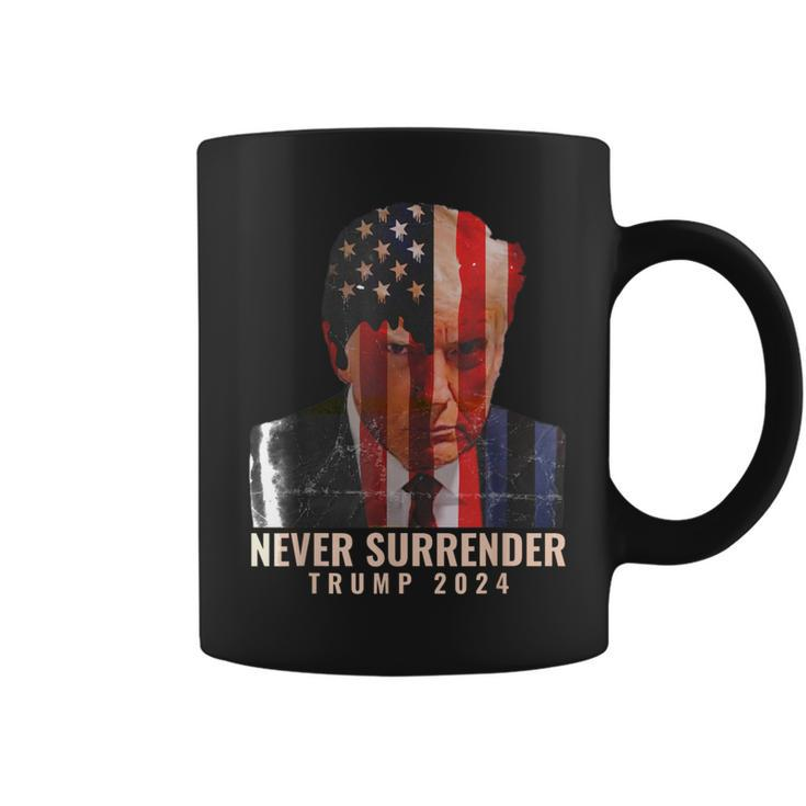 Donald Trump Never Surrender President 2024 Trump Shot Coffee Mug