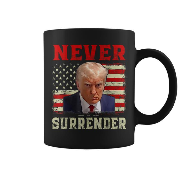 Donald Trump Never Surrender Shot August 24 2023 Coffee Mug