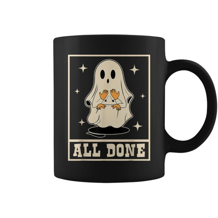 All Done Sign Language Speech Halloween Ghost Teacher Sped Coffee Mug