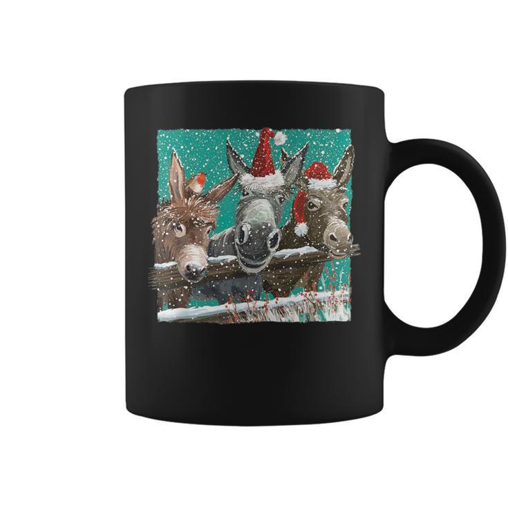Donkey Santa Hat Donkey Lover Cute Donkey Christmas Coffee Mug
