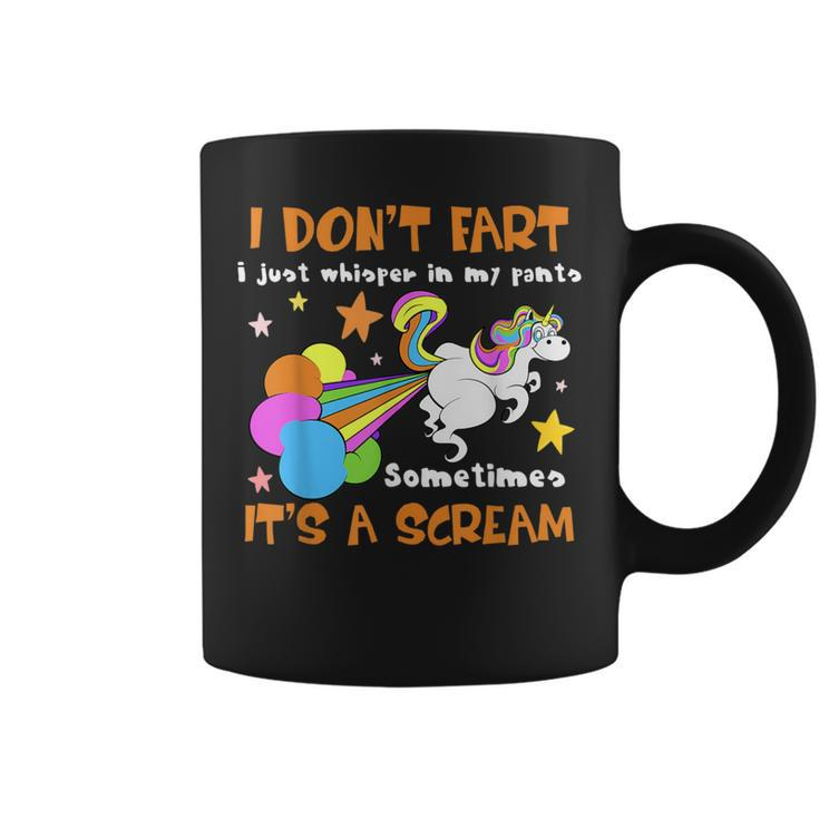 I Don't Fart I Just Whisper In My Pants Unicorn Coffee Mug