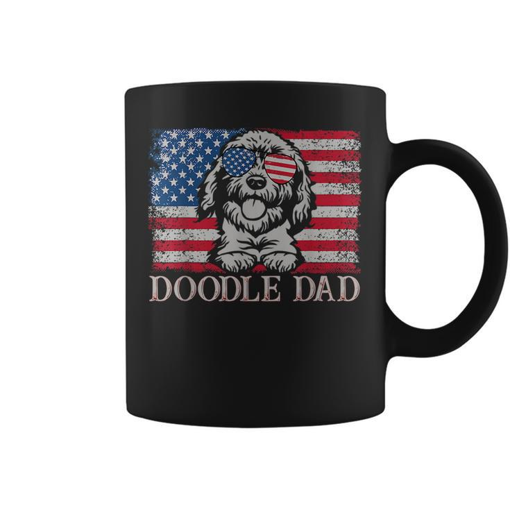 Doodle Dad Goldendoodle Dog American Flag 4Th Of July Gift For Mens Coffee Mug