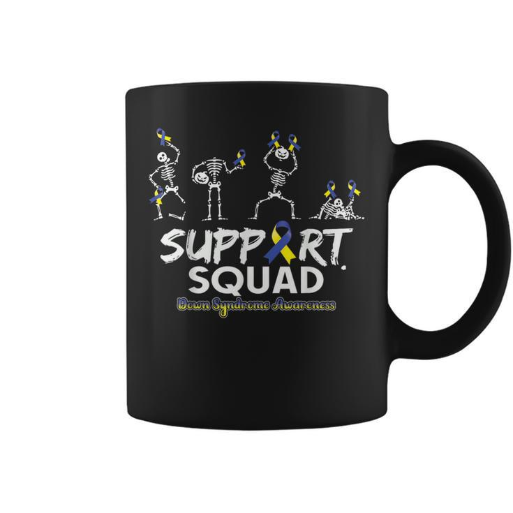 Down Syndrome Awareness Skeleton Support Squad Halloween Coffee Mug