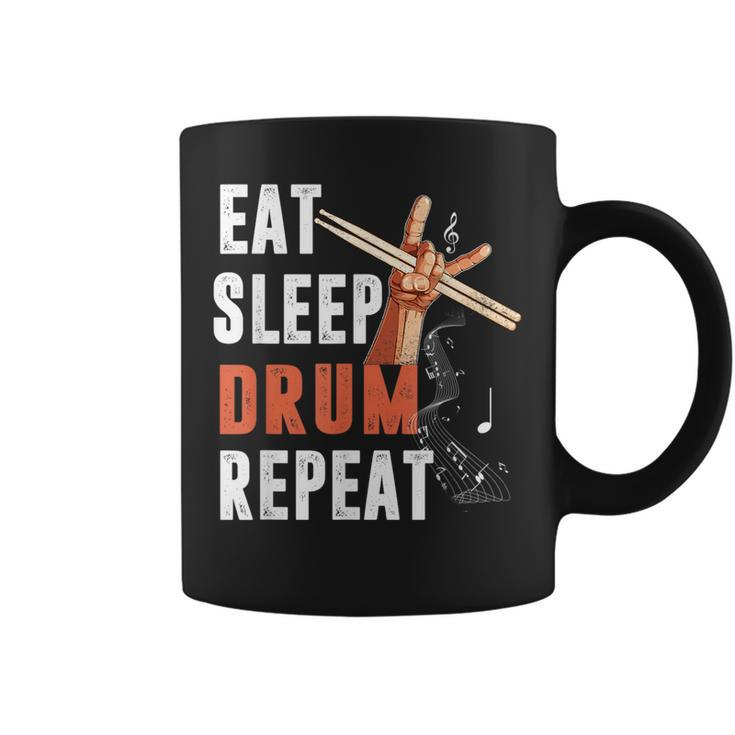 Drummer Eat Sleep Drum Repeat Drum Kit Musician Gifts Coffee Mug