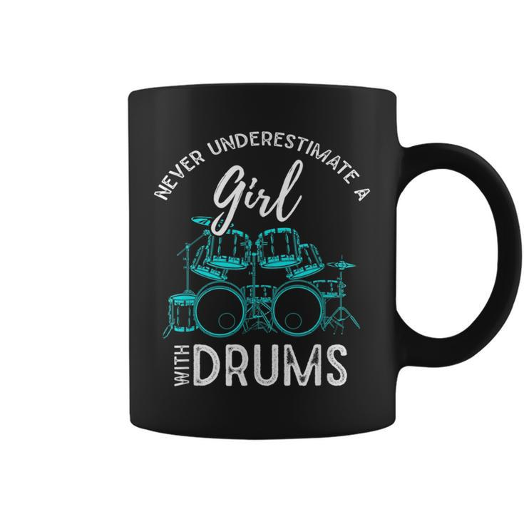 Drummer Girls Gift Never Underestimate A Girl With Drums Coffee Mug