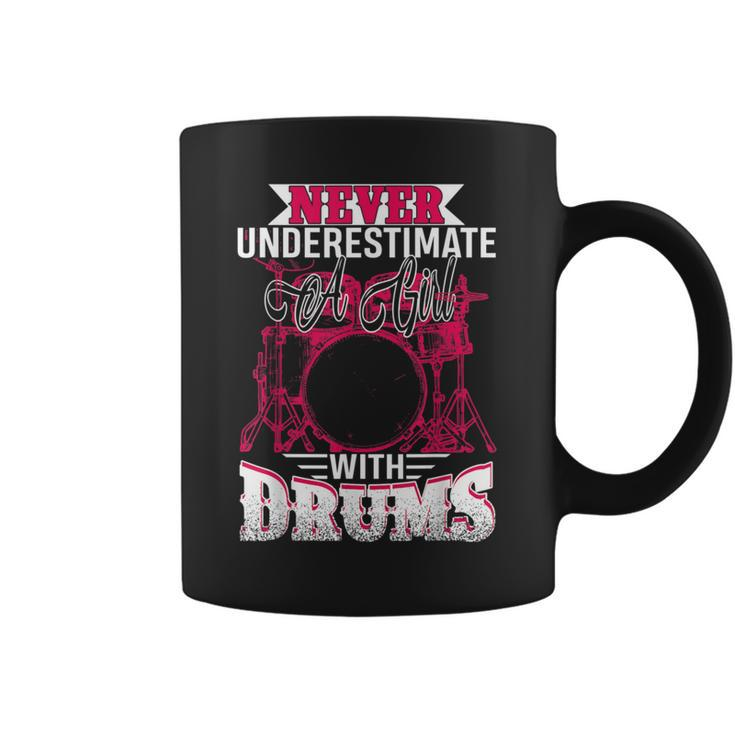 Drummer Never Underestimate A Girl With Drums Coffee Mug