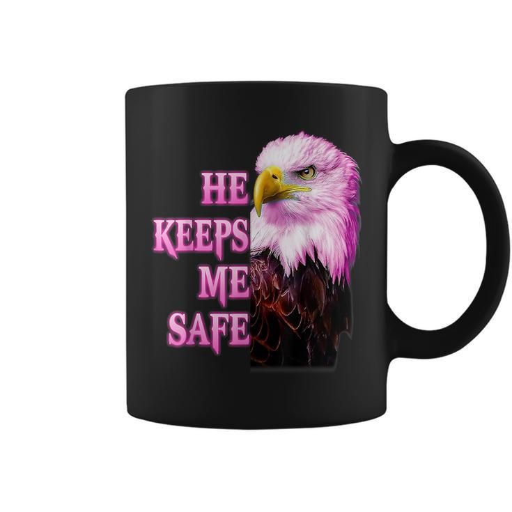 Eagle He Keeps Me Safe - She Keeps Me Wild  Coffee Mug