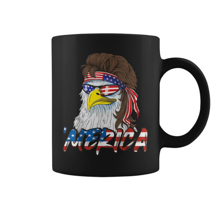 Eagle Mullet 4Th Of July Usa American Flag Merica  Coffee Mug