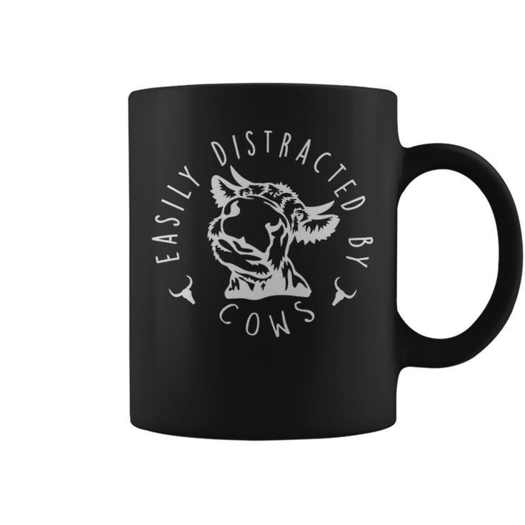 Easily Distracted By Cows Funny Farm  - Easily Distracted By Cows Funny Farm  Coffee Mug