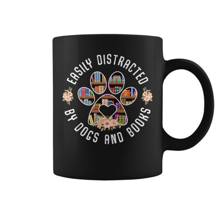 Easily Distracted By Dogs & Books Animals Book Lover Animals Funny Gifts Coffee Mug