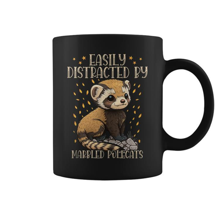 Easily Distracted By Marbled Polecats Cute European Mammal Coffee Mug