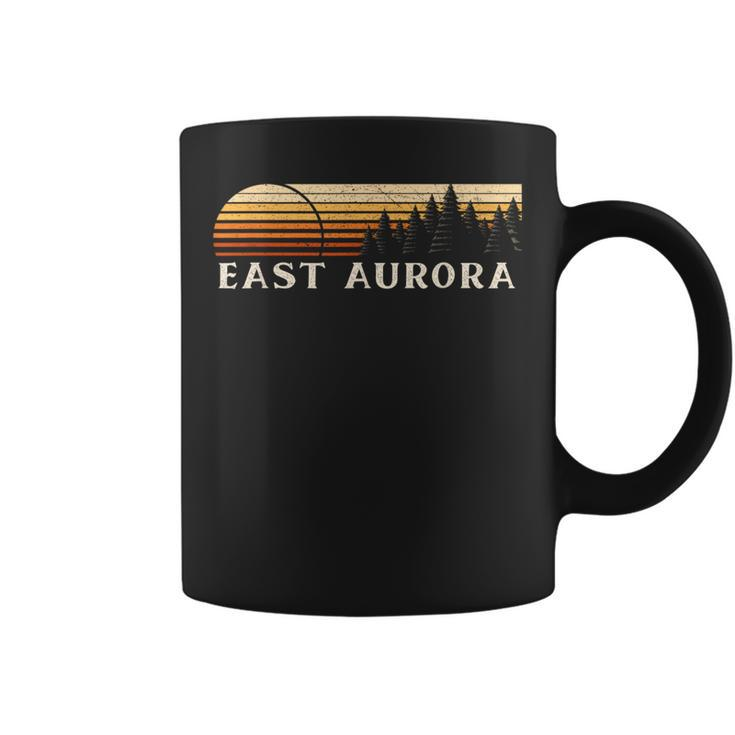 East Aurora Ny Vintage Evergreen Sunset Eighties Retro Coffee Mug
