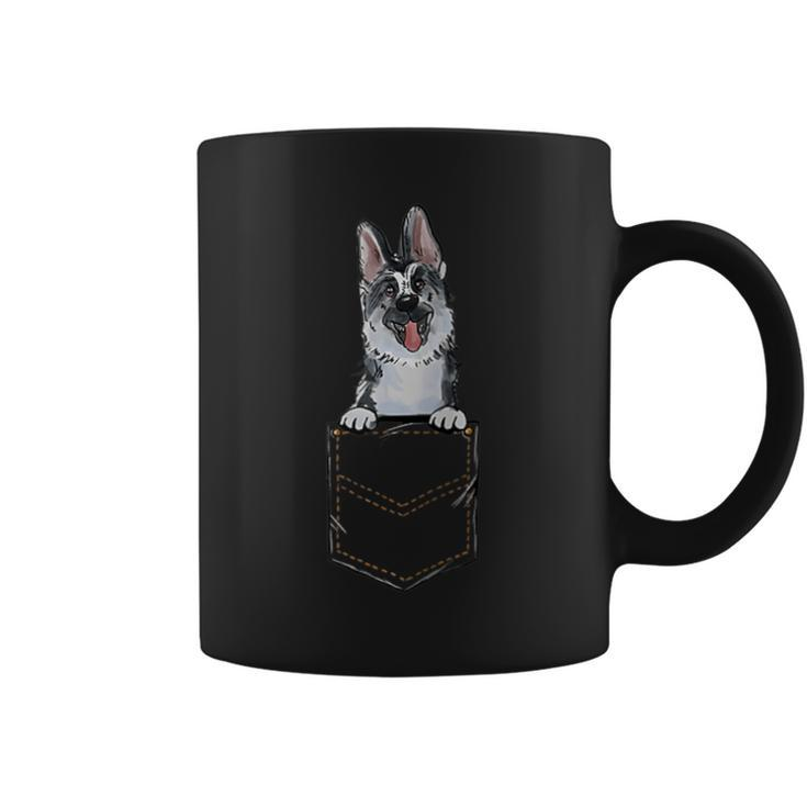 East-European Shepherd Puppy For A Dog Owner Pet Pocket Coffee Mug