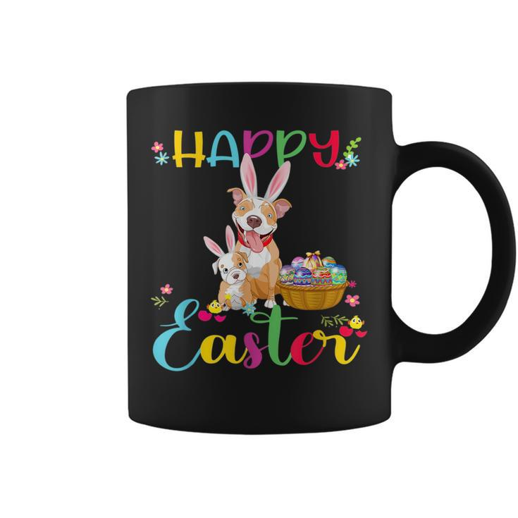 Easter Day Funny Pitbull Dog Puppy Wearing Rabbit Ears Gifts For Rabbit Lovers Funny Gifts Coffee Mug