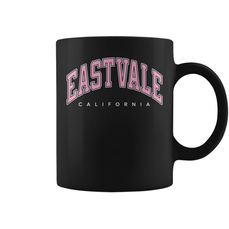 Eastvale California Ca Varsity Style Pink Text Coffee Mug