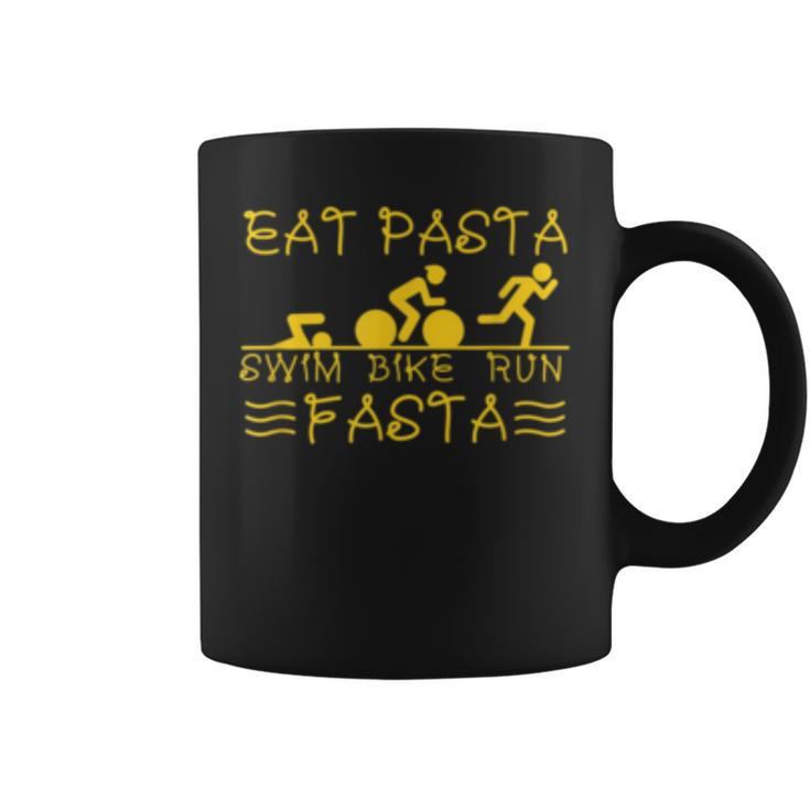 Eat Pasta Swim Bike Run Fasta - I Love Italian Pasta  Coffee Mug