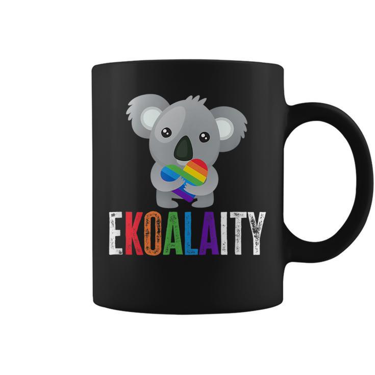 Ekoalaity Koala Rainbow Heart Pride Month Coffee Mug