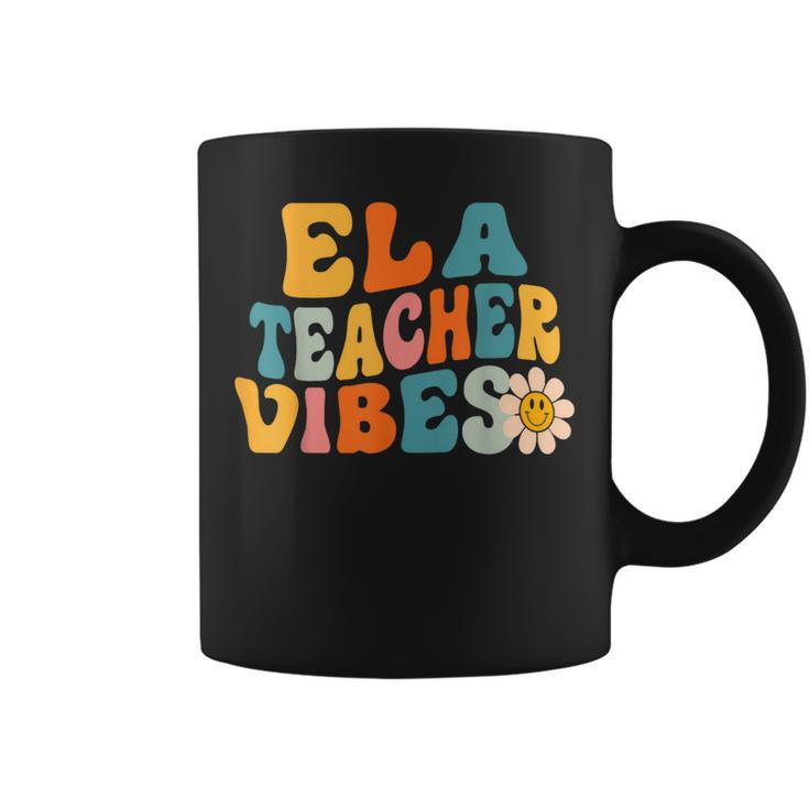 Ela Teacher Vibes Retro 1St Day Of School Groovy Teacher Coffee Mug