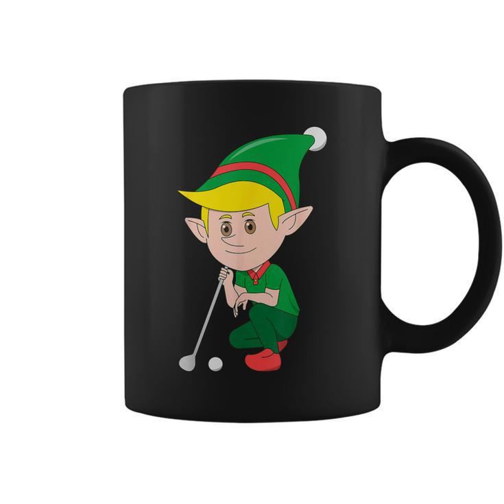 Elf Playing Golf Christmas Sport X-Mas Pajama Party Golfer Coffee Mug