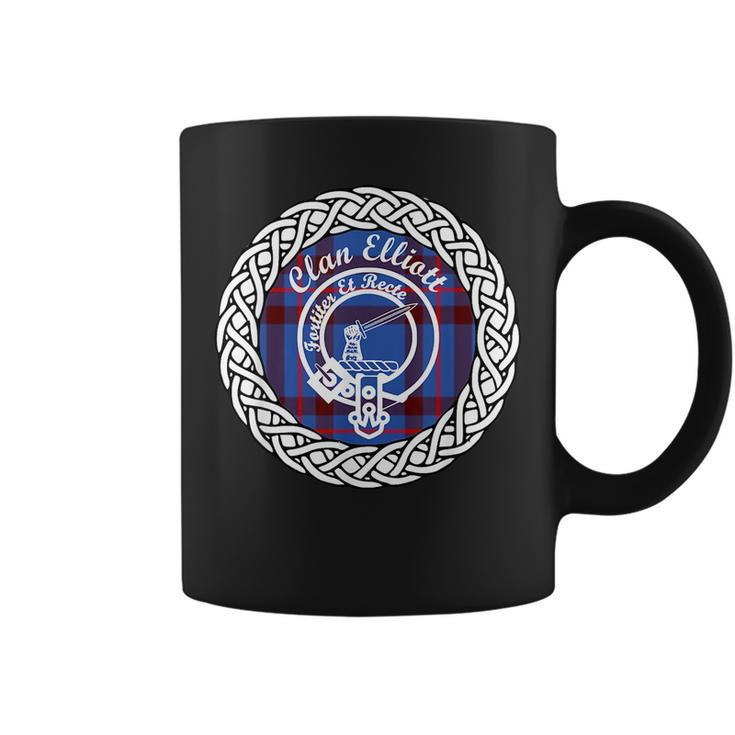 Elliott Surname Last Name Scottish Clan Tartan Badge Crest Funny Last Name Designs Funny Gifts Coffee Mug