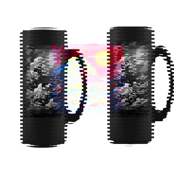 Ephemeral Great Wave Brilliance Japanese Blossom Waltz Coffee Mug