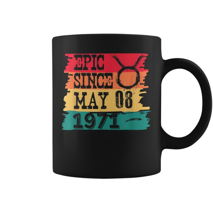 Epic Since May 08 Taurus Sign 1971 Birthday Retro Vintage Coffee Mug